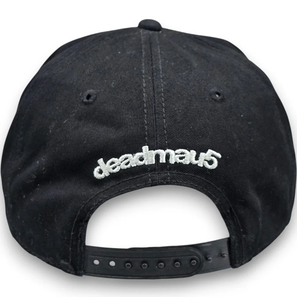 Deadmau5 Snapback Hat Mens One Size Black Blue Cotton Embroidered Flat Brim Cap